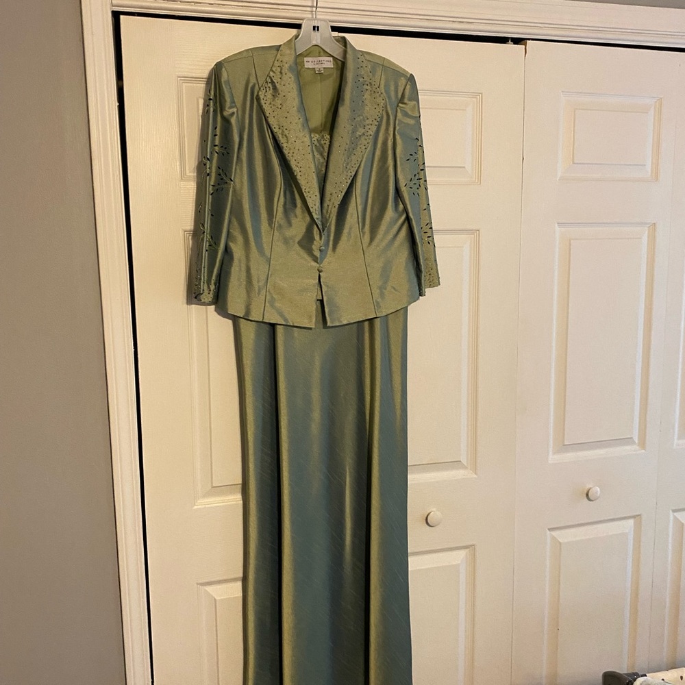 COPY - Sage green formal long dress with matching jacket